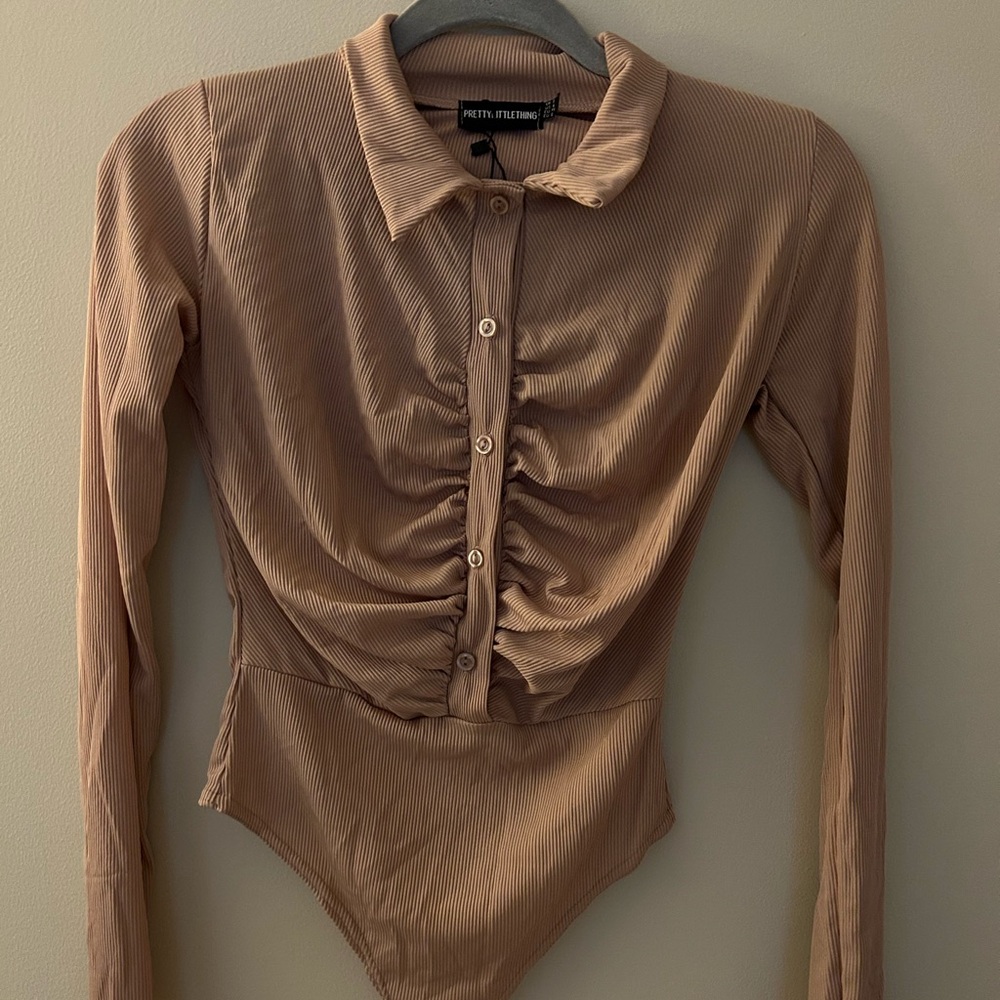 PLT button down body suit